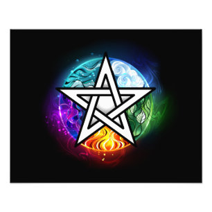 Wiccan pentagram fototryck