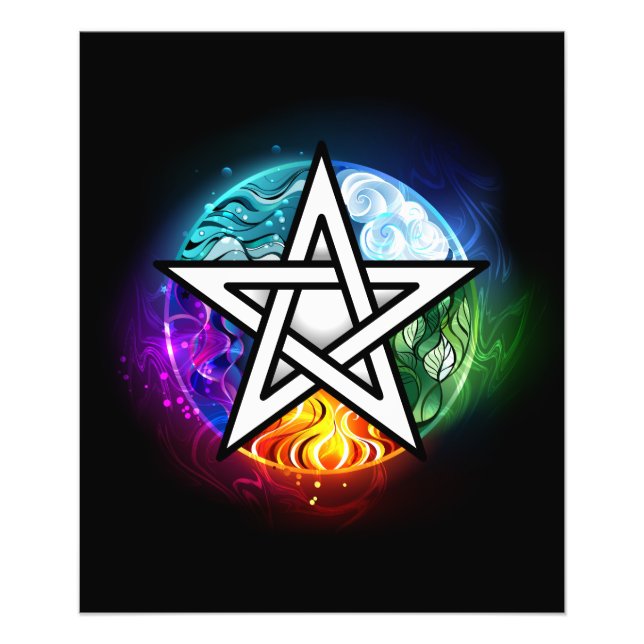 Wiccan pentagram fototryck (Framsidan)