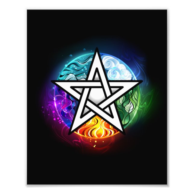 Wiccan pentagram fototryck (Framsidan)