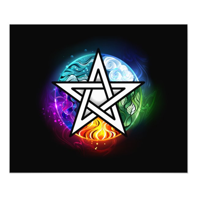 Wiccan pentagram fototryck (Framsidan)