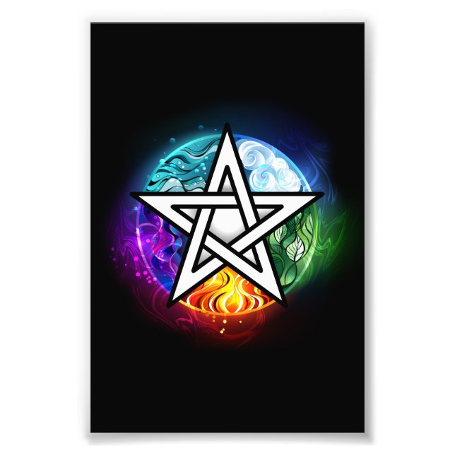 Wiccan pentagram fototryck (Framsidan)