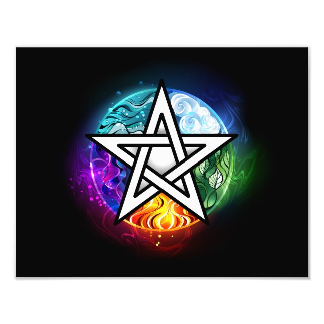 Wiccan pentagram fototryck (Framsidan)