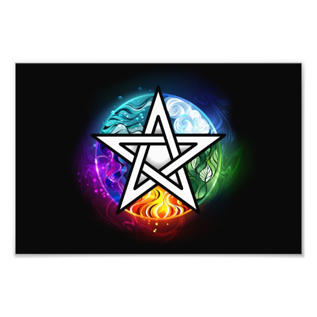 Wiccan pentagram fototryck (Framsidan)