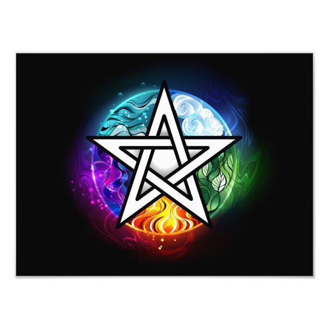 Wiccan pentagram fototryck (Framsidan)