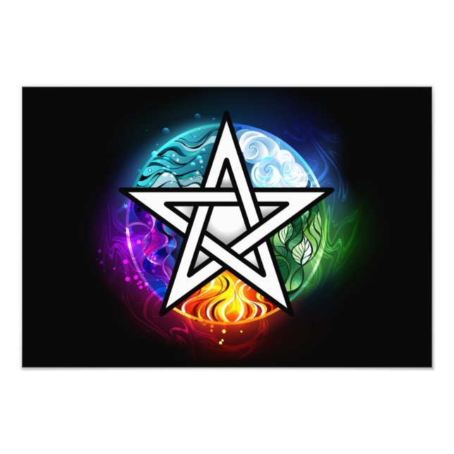 Wiccan pentagram fototryck (Framsidan)