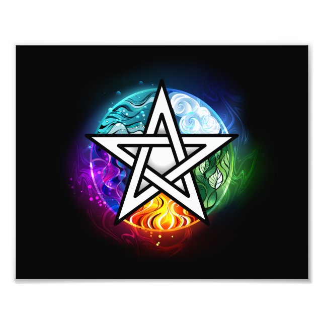 Wiccan pentagram fototryck (Framsidan)