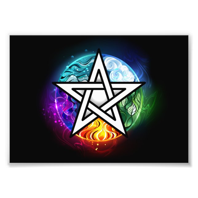 Wiccan pentagram fototryck (Framsidan)