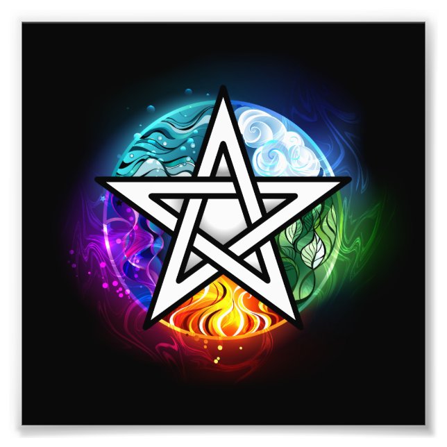 Wiccan pentagram fototryck (Framsidan)