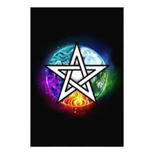 Wiccan pentagram fototryck