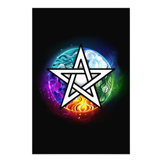 Wiccan pentagram fototryck (Framsidan)