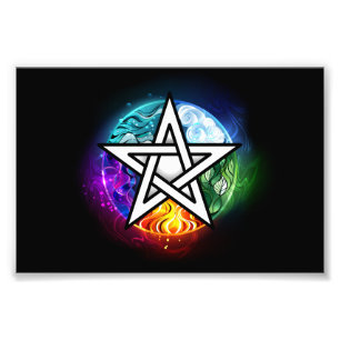 Wiccan pentagram fototryck