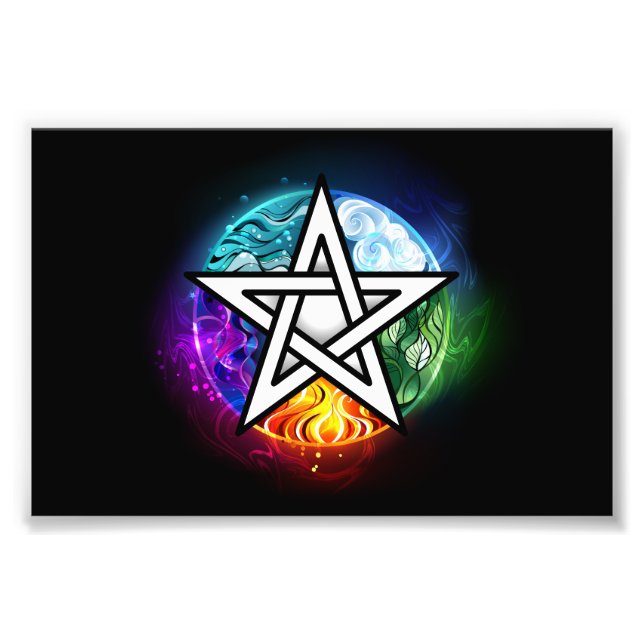Wiccan pentagram fototryck (Framsidan)