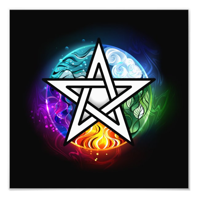 Wiccan pentagram fototryck (Framsidan)