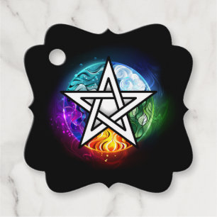 Wiccan pentagram gåvor etiketter