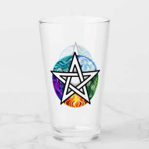 Wiccan pentagram glaskopp