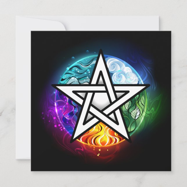 Wiccan pentagram inbjudningar (Framsida)
