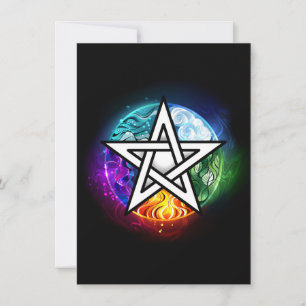 Wiccan pentagram julkort