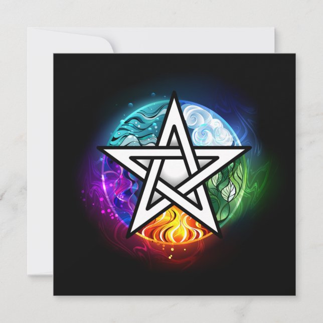 Wiccan pentagram julkort (Framsida)