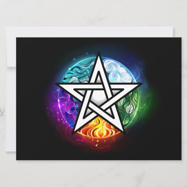 Wiccan pentagram julkort (Framsida)