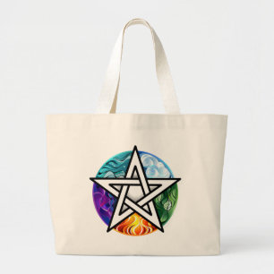Wiccan pentagram jumbo tygkasse