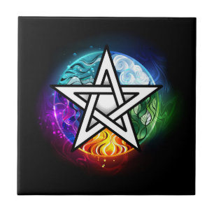 Wiccan pentagram kakelplatta