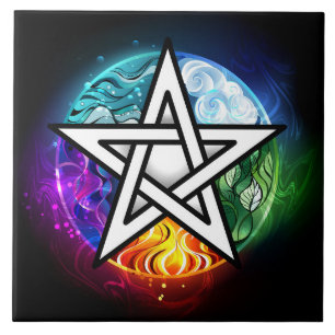 Wiccan pentagram kakelplatta