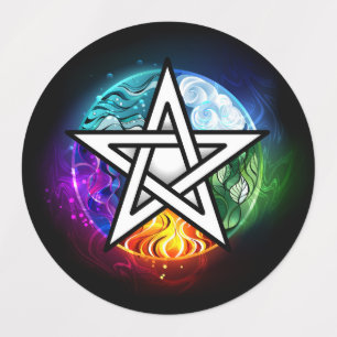 Wiccan pentagram klistermärke