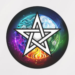 Wiccan pentagram klistermärke