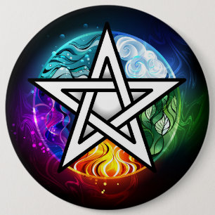 Wiccan pentagram knapp