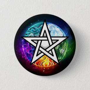 Wiccan pentagram knapp