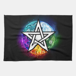 Wiccan pentagram kökshandduk