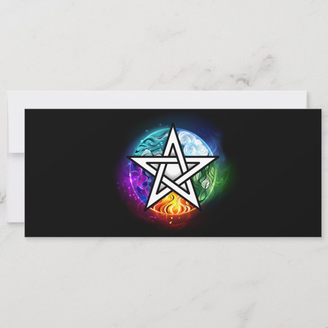 Wiccan pentagram kort (Framsida)