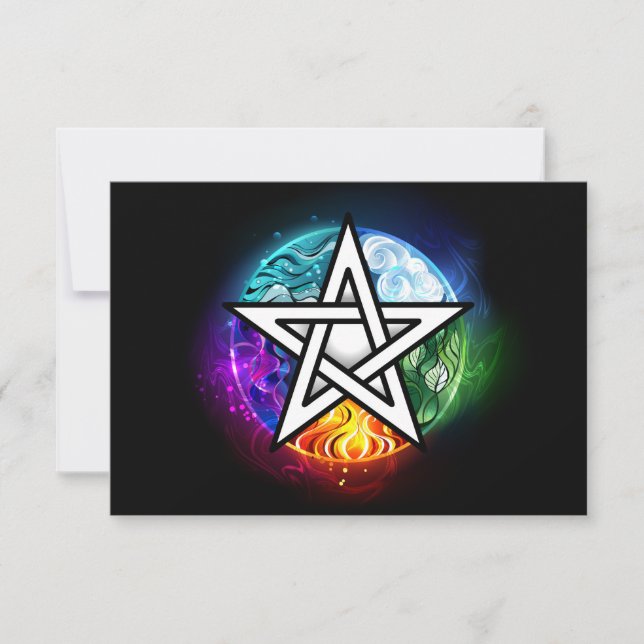 Wiccan pentagram kort (Framsida)