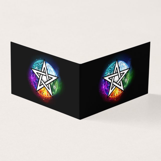 Wiccan pentagram kort (Utsida)