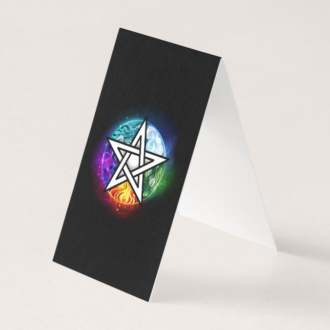 Wiccan pentagram kort (Baksida)