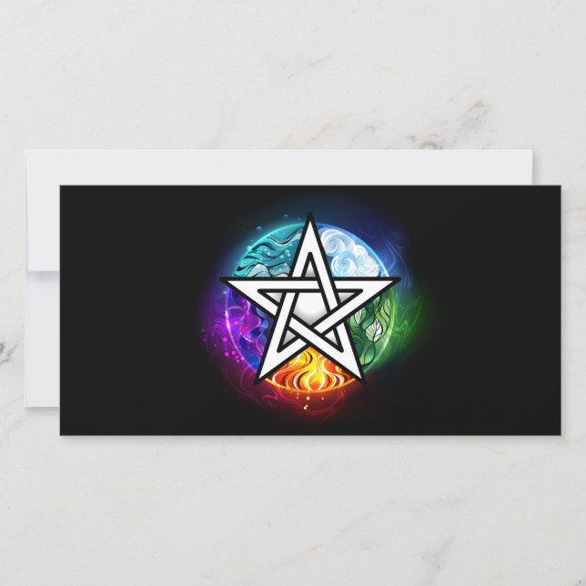 Wiccan pentagram kort (Framsida)