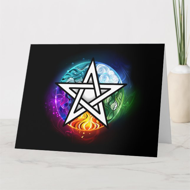 Wiccan pentagram kort (Framsida)