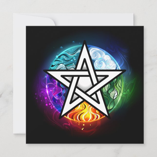 Wiccan pentagram kort (Framsida)