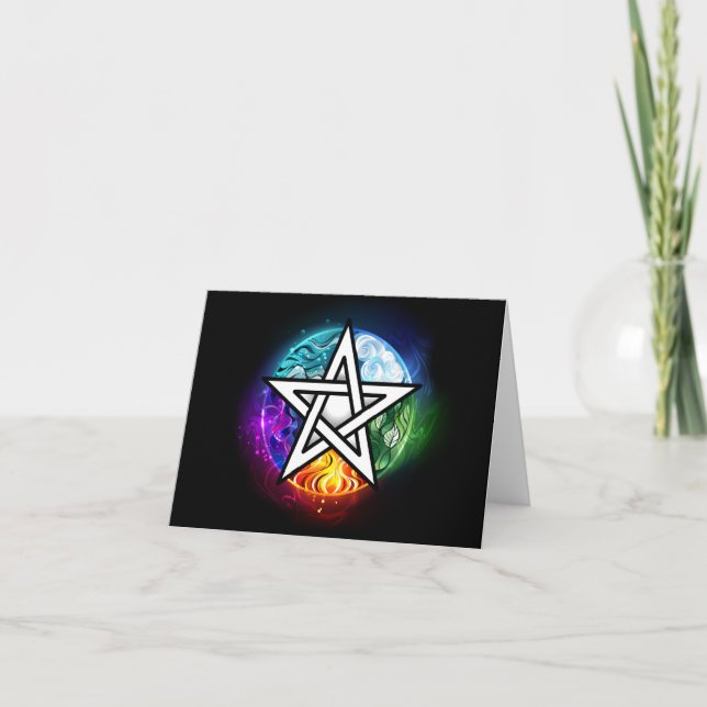 Wiccan pentagram kort (Framsida)