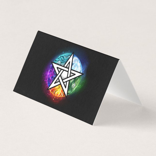 Wiccan pentagram kort (Framsida)