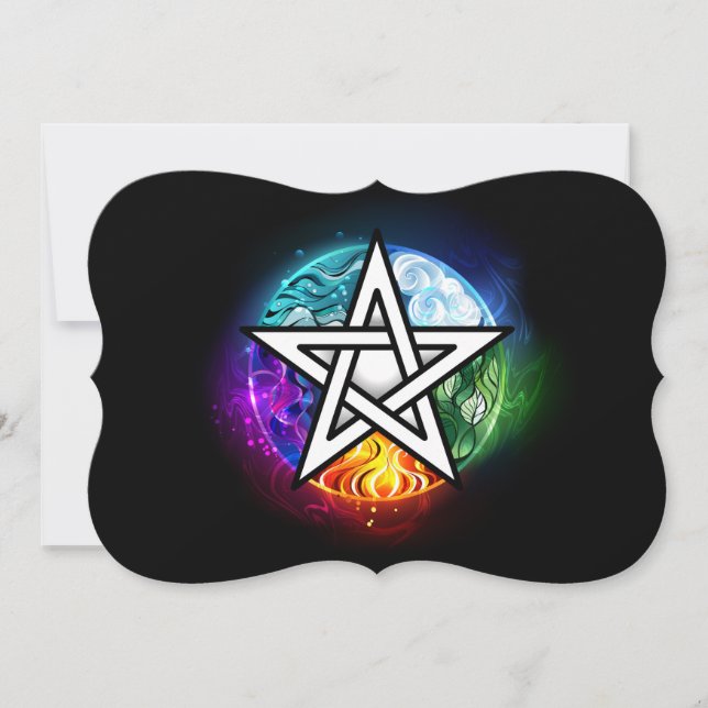 Wiccan pentagram kort (Framsida)