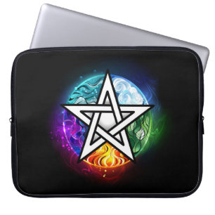 Wiccan pentagram laptop fodral