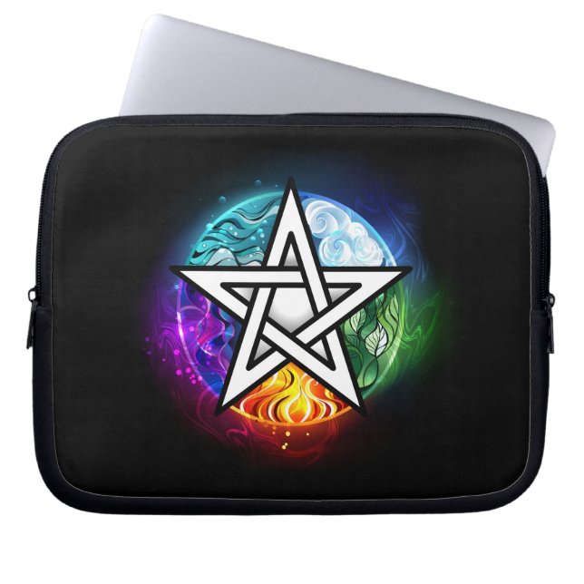 Wiccan pentagram laptop fodral (Framsidan)