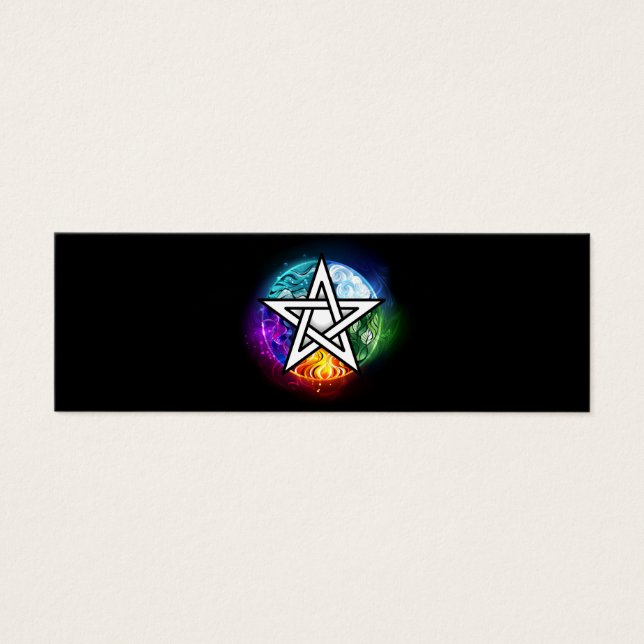 Wiccan pentagram litet visitkort (Framsidan)