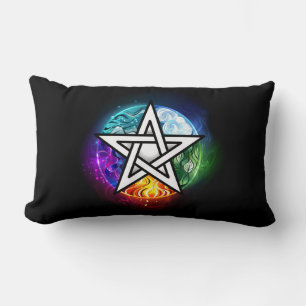 Wiccan pentagram lumbarkudde