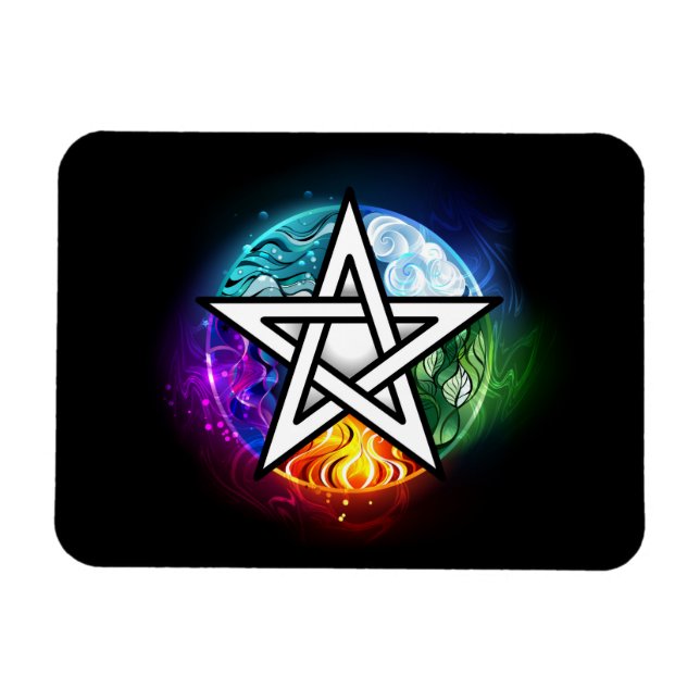 Wiccan pentagram magnet (Horisontell)