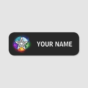 Wiccan pentagram namnbricka