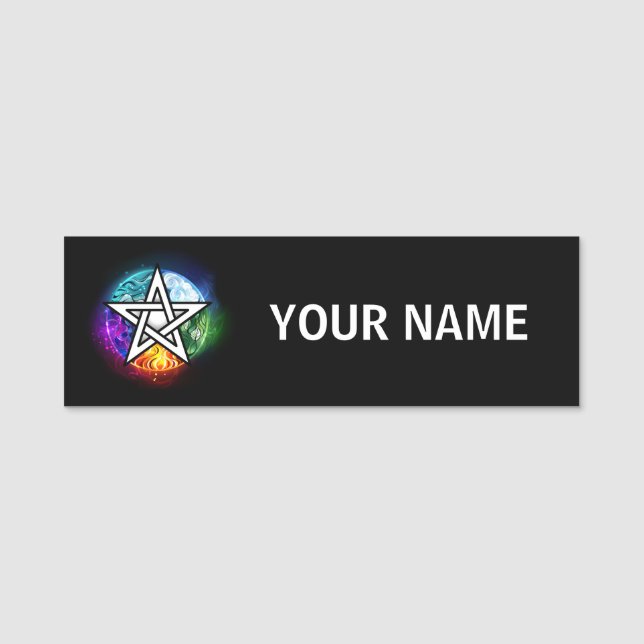Wiccan pentagram namnbricka (Framsida)