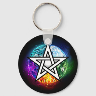 Wiccan pentagram nyckelring