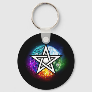 Wiccan pentagram nyckelring